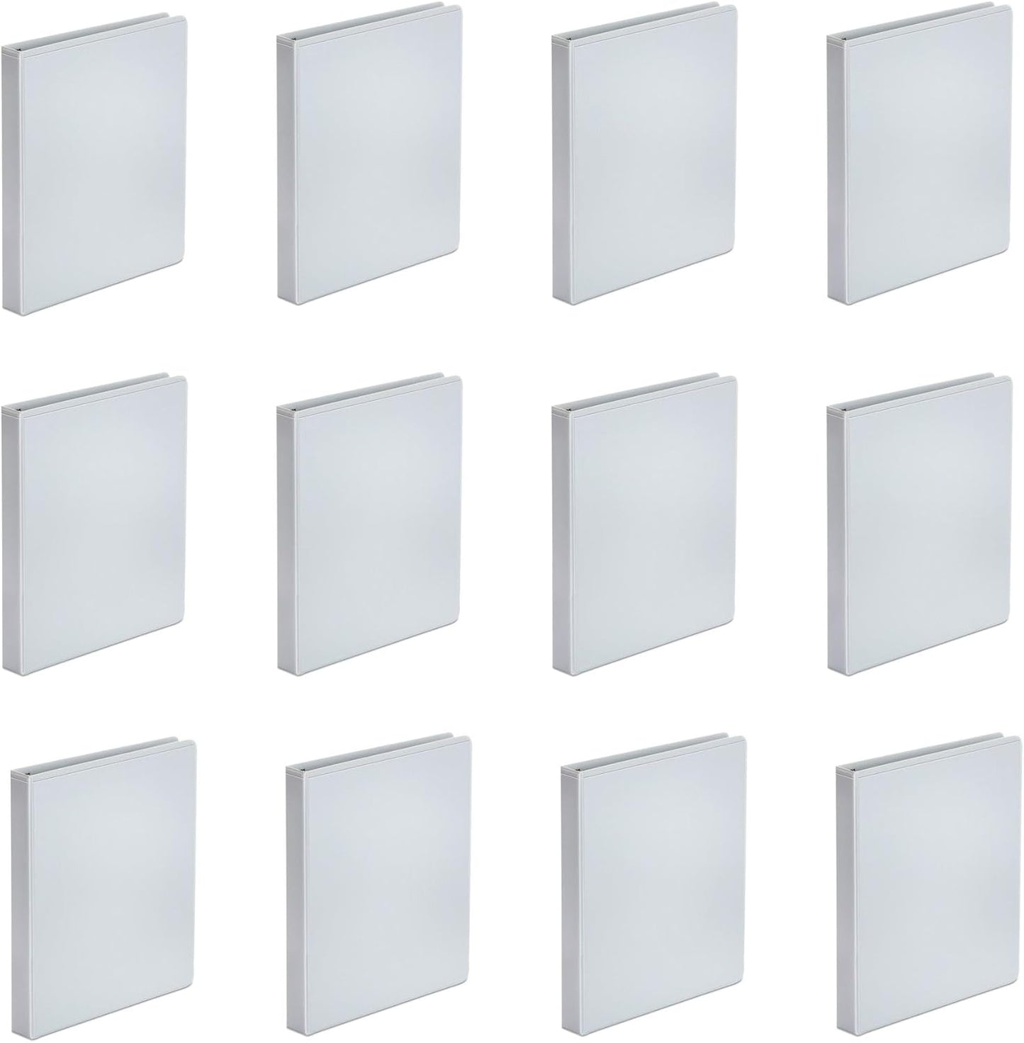 Universal Economy Round Ring View Binder, 3 Rings, 1" Capacity, 11 x 8.5, White, 12/Carton