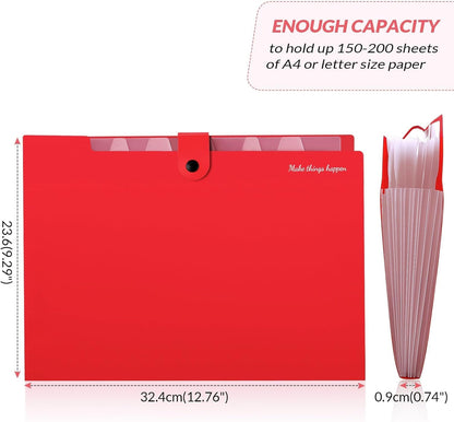 SKYDUE Expanding File Organizer with 8 Pockets, Accordion File Folders with Labels, Portable Document Paper Bill Receipt Organizer, Home College School Office Supplies, Letter Size, Blue