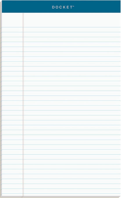 TOPS Docket Writing Pads, 8-1/2" x 14", Legal Rule, White Paper, 50 Sheets, 12 Pack (63590)