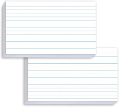 White Index Cards 5x7 Ruled, 50 Pcs File Note Cards, Lined Index Cards, Study Cards, Flashcards for Studying, Notecards for Studying, Note Taking and To Do List