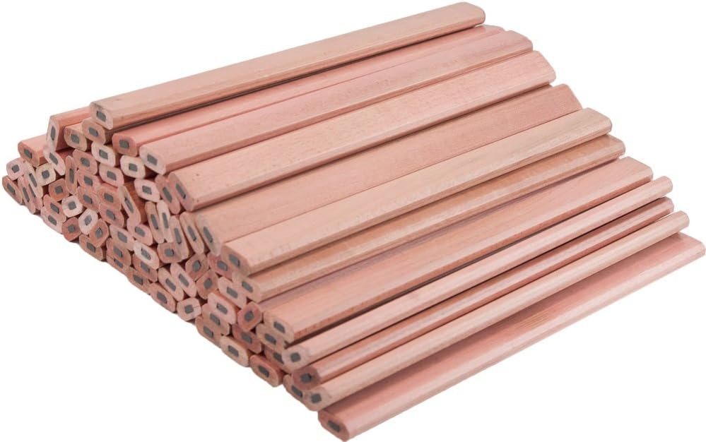GRAPHITE Hard Lead Carpenter Pencils Bulk - (1) Pack of 12 Pieces Lumber Wooden Pencil #2 (HB) - Red
