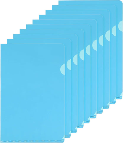 PATIKIL L Type Folders 50 Pack A4 Plastic File Project Pockets Clear Paper Document Jacket Sleeves for Office, Orange