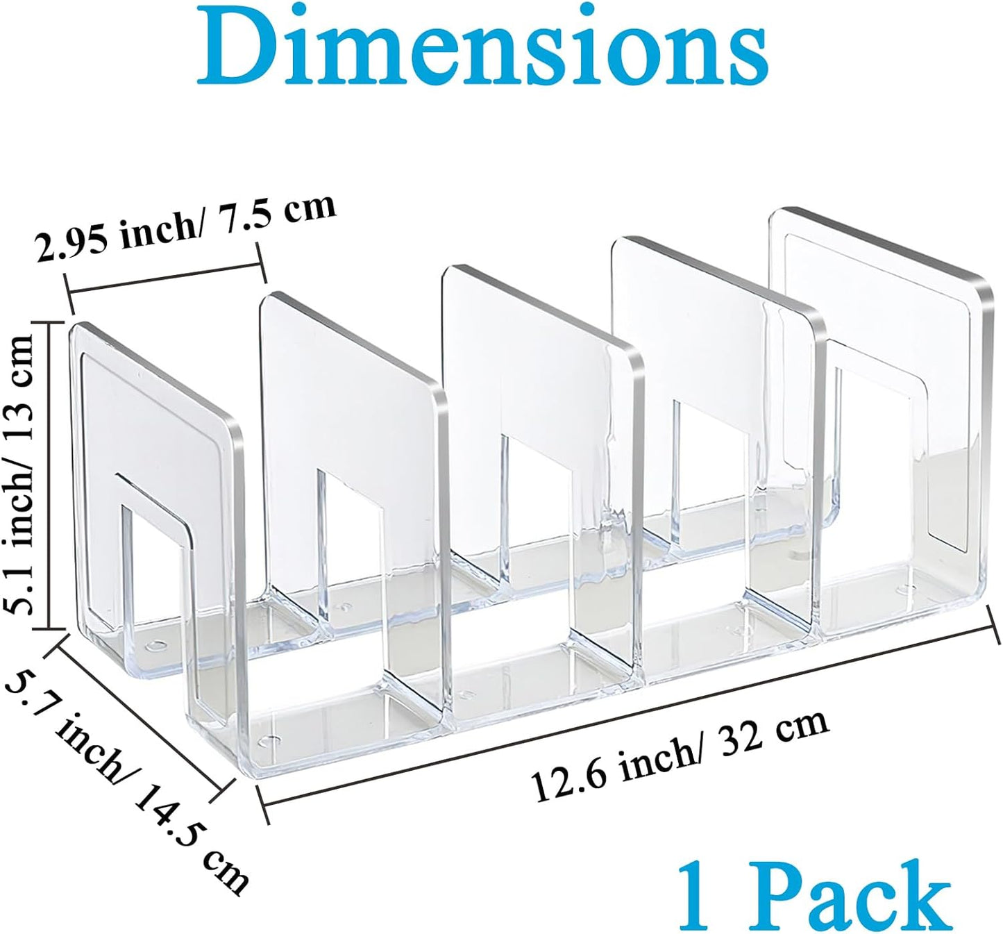 SAYEEC Acrylic File Sorter, Clear File Holder Acrylic Desk Organizer, Sturdy Desktop Files Organizer Files Folder Holder Rack for Envelopes Mail Letter Paper Notebook Electronics (4 Sections, 1 Pack)