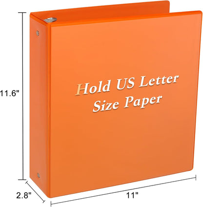 CIXILDTS 1-Inch Round Ring Binders, Standard 3 Ring Binder Fit Letter Size Paper, Presentation View Binders, 6 Packs, Assorted