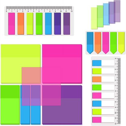 BAYTORY 700 Sheets Transparent Sticky Notes, Clear Waterproof 3 x 3 inch See Through Memo Pad, Self-Adhesive Translucent Writable Index Tabs for Annotating Books, Office & School Study Supplies