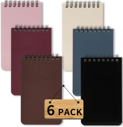 QiCheng 6pack Pocket Notebook Small Notepad Pocket Notepad Small Spiral Notebooks 3X5Inches (6)