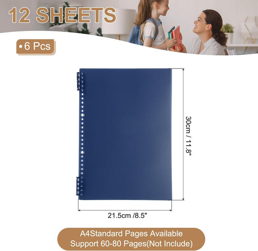 PATIKIL 12 Pack Binding Covers, A5(8.4x5.7 Inch) 22 Mil Plastic Notebook Covers Sheets with Binding Comb for Book Report Presentation, Light Blue