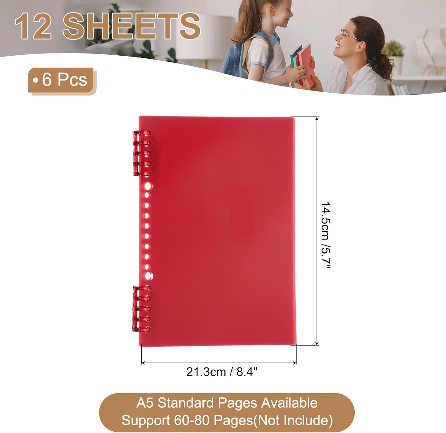 PATIKIL 12 Pack Binding Covers, A5(8.4x5.7 Inch) 22 Mil Plastic Notebook Covers Sheets with Binding Comb for Book Report Presentation, Light Blue
