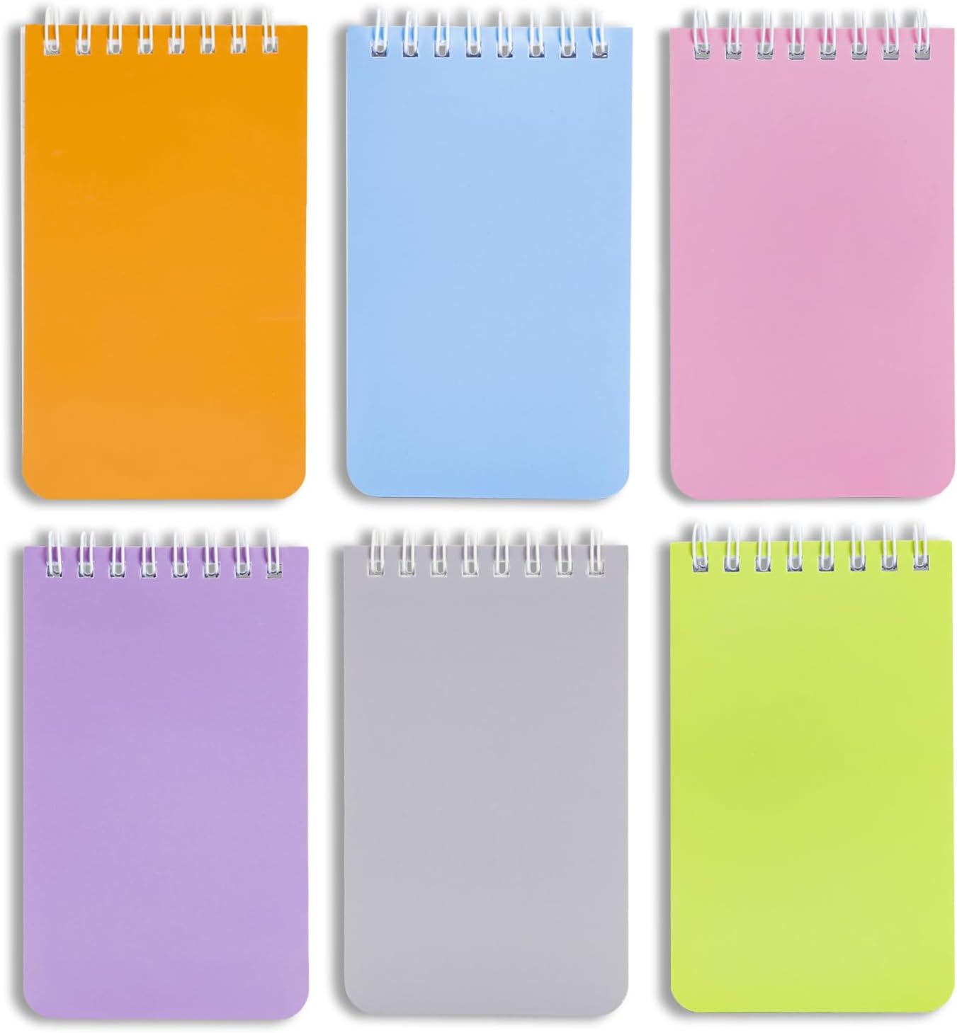 QiCheng 6pack Pocket Notebook Small Notepad Pocket Notepad Small Spiral Notebooks 3X5Inches (6)