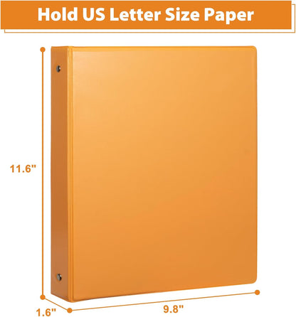 CIXILDTS 1-Inch Round Ring Binders, Standard 3 Ring Binder Fit Letter Size Paper, Presentation View Binders, 6 Packs, Assorted