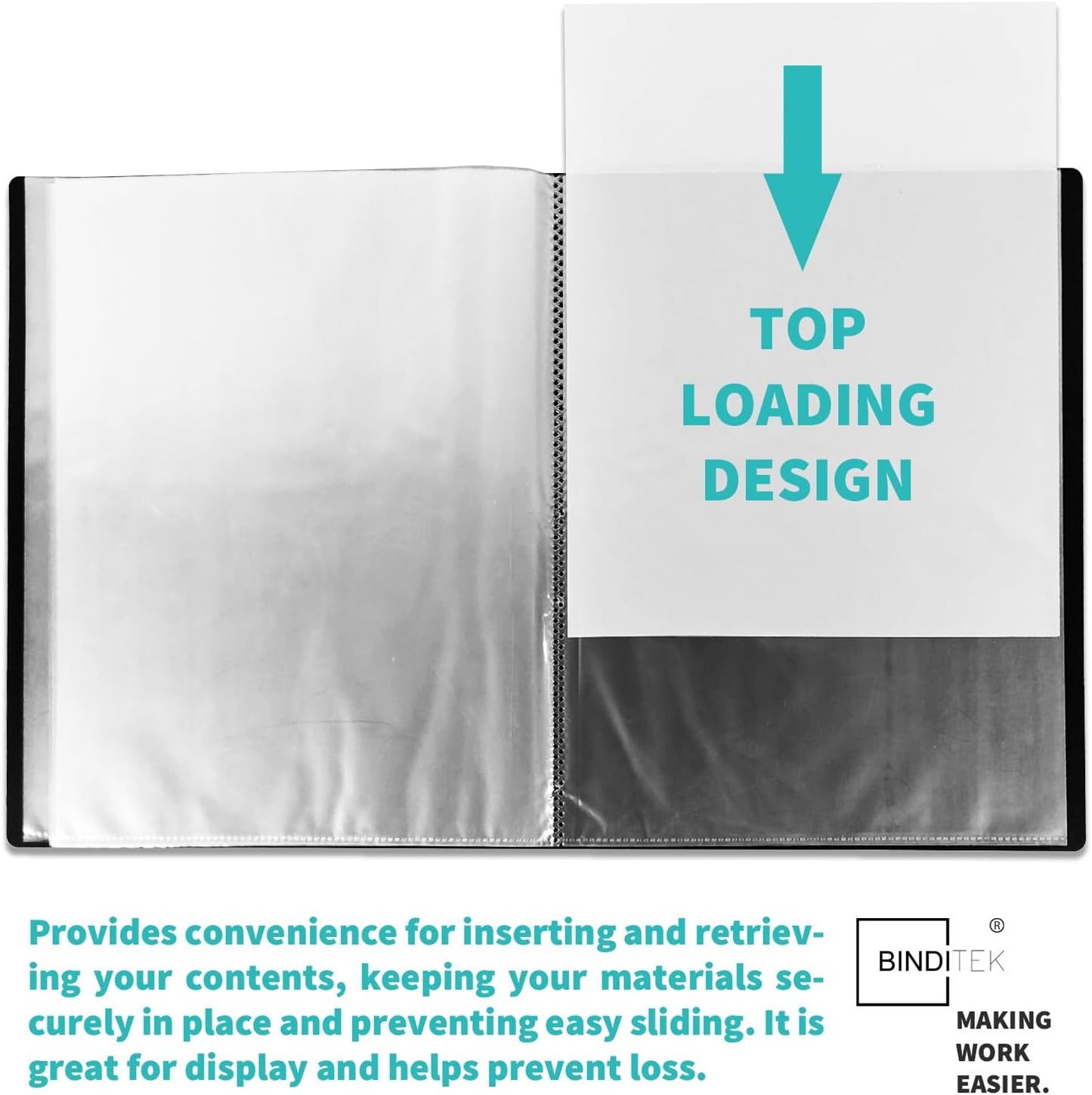Binditek 3 Ring Binder 1 Inch, Letter Size, Binder Organizer with 5-Tab Dividers, 2 Interior Pockets, Low Profile Clip Cover, Label Stickers, 175 Sheet Capacity, Floral, 1 Pack