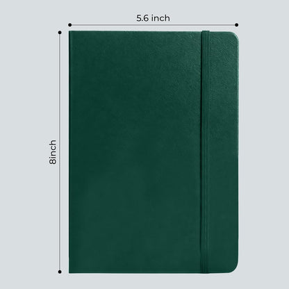 M&G Dotted Journal Notebook, 160 Pages, A5 Medium Size 5.6" x 8" for Men Women, 100GSM Thick College Ruled Paper Bullet Journal for Note Taking, Work & Office, Leather Hardcover, Green