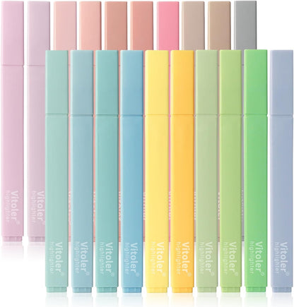 Highlighters, 8 Colors Chisel Tip Highlighters, No Bleed Bible Highlighters for Journaling Planner Notes Supplies