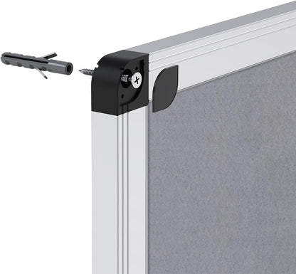 VIZ-PRO Large Fabric Bulletin Board/Foldable Notice Board Felt Gray, 60 X 48 Inches, Silver Aluminium Frame