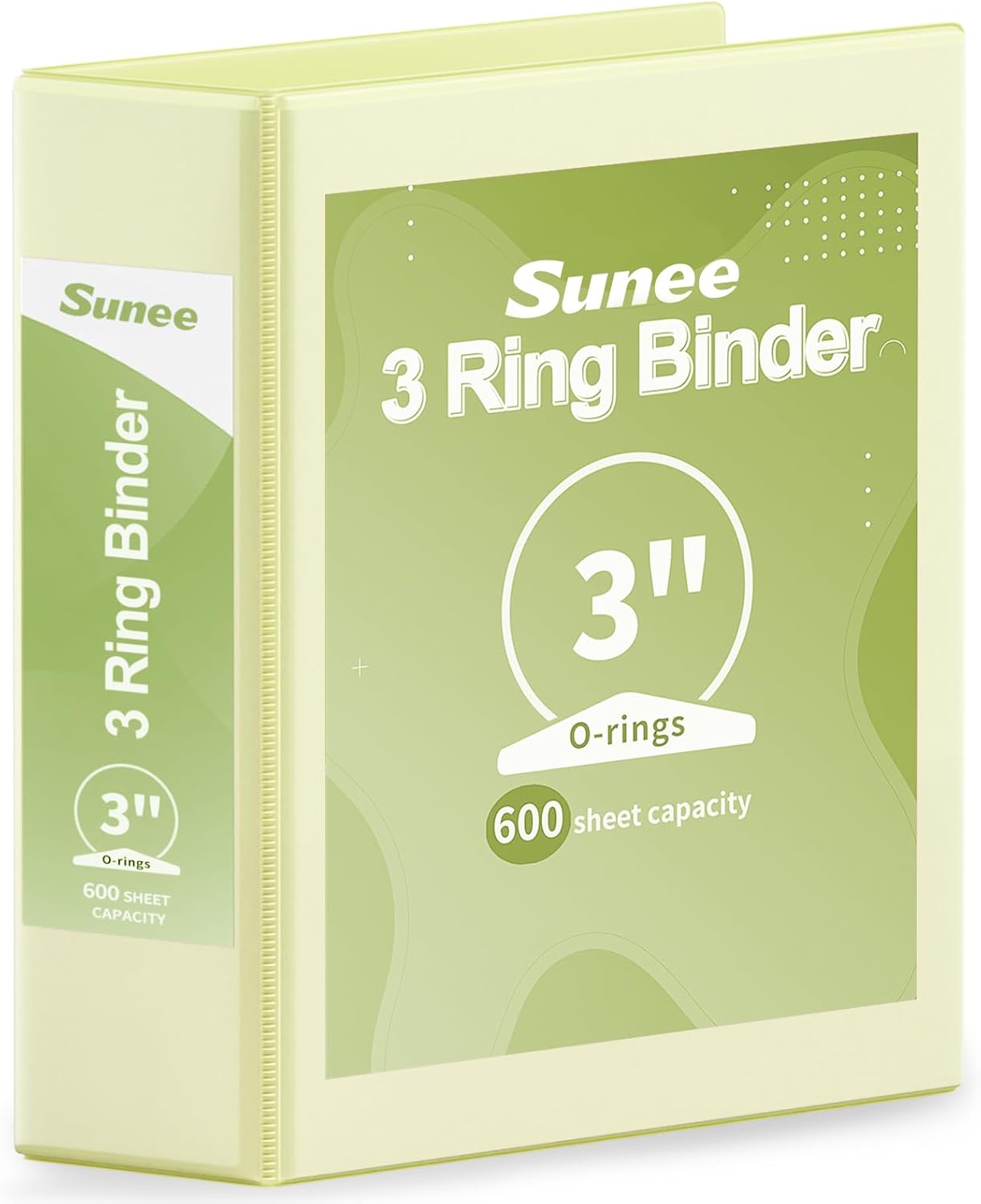 SUNEE 3 Ring Binder 3 Inch 1 Pack, Clear View Binder Three Ring PVC-Free (Fit 8.5x11 Inches) for School or Office Supplies, Pink