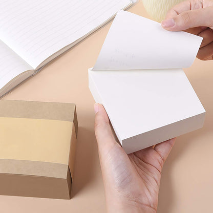 VANRA Note Cube 4 x 4 Inch (Not Sticky) Memo Cube Refill (No Holder) Tear-Off Pages (Not Loose) Blank Scratch Pads, 400-Sheets/Cube (Ivory White)