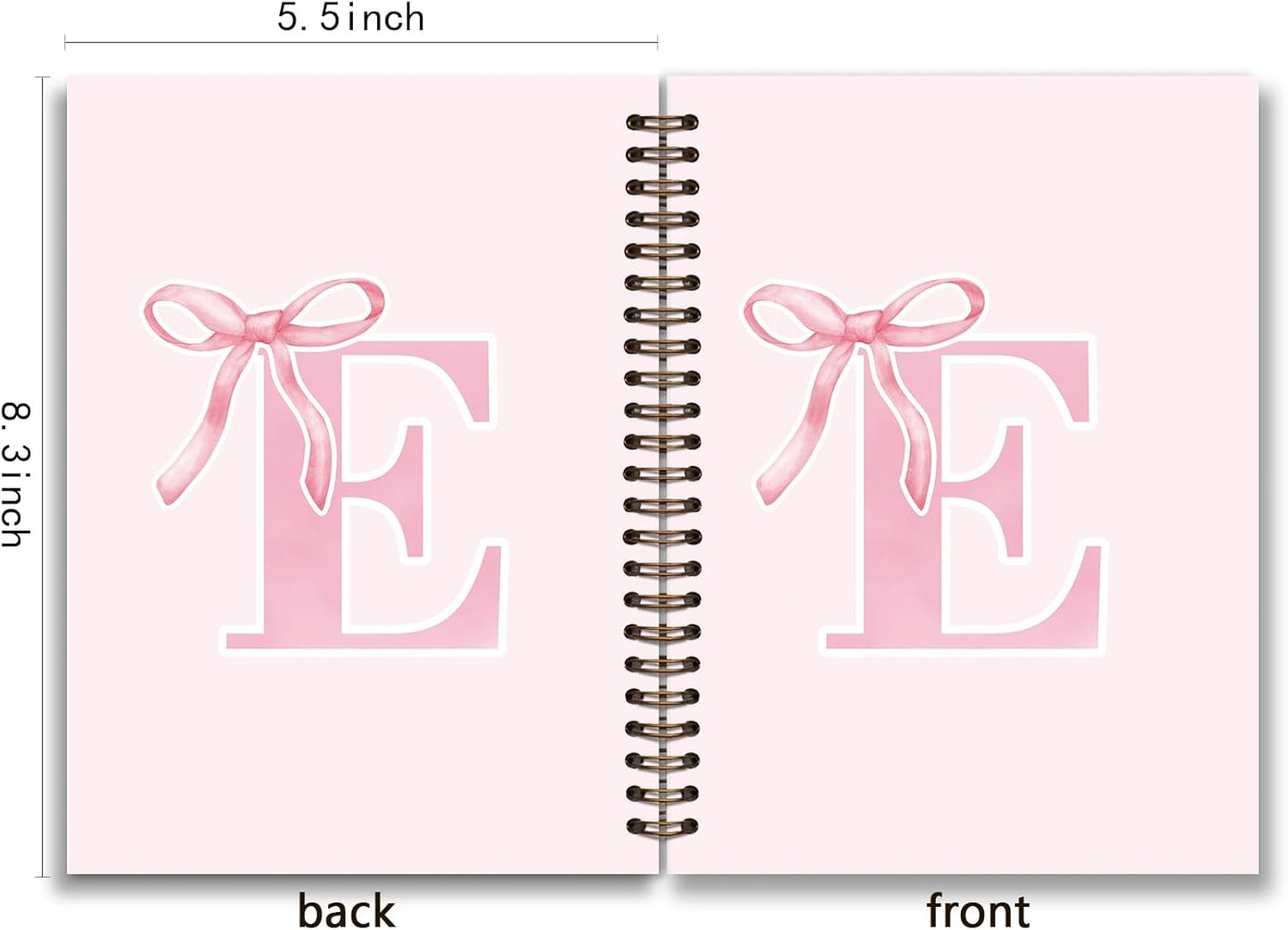Blue Bow Journal Notebook for Girls,Initial H Journals Personalized Diary Gifts for Teen Girl Kids,Monogrammed Gifts for Women,Trendy Coquette Cute Hardcover Spiral Notebook 5.5 x 8.3 - Colors B