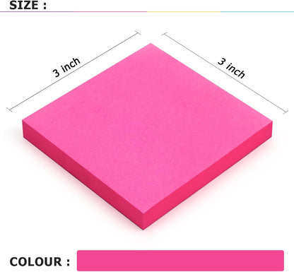 Sticky Notes 3x3 Self-Stick Notes Bright Colors Sticky Notes 4 Pads 100 Sheets/Pad (Yellow)