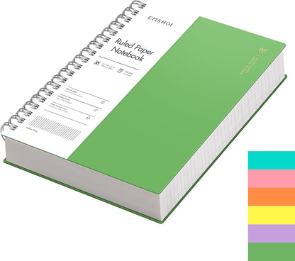 EMSHOI A5 Spiral Notebook College Ruled Lined Journal, Small 5.7" X 8.22", 300 Pages/150 Sheets, 100gsm Thick Paper, Waterproof Hardcover, for Office School Women Men Work Writing Notes, Blue