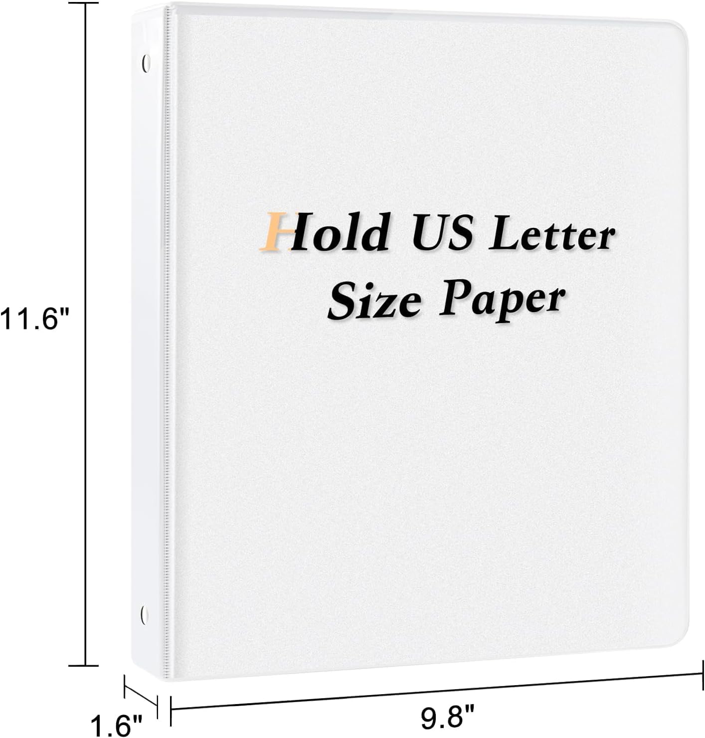 CIXILDTS 0.5-inch Round Ring Binder, Durable 1/2" 3 Ring Binder Fit Letter Size Paper, Presentation View Binders, White,12-Pack
