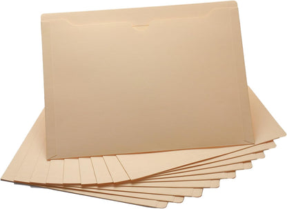 Manila File Jackets, Flat-No Expansion, Letter Size, Reinforced Straight-Cut Tab, 10 Pack