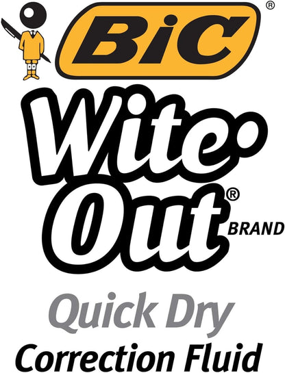 BIC® Wite-Out® Quick Dry Correction Fluid with Foam Applicator, White, Pack of 3