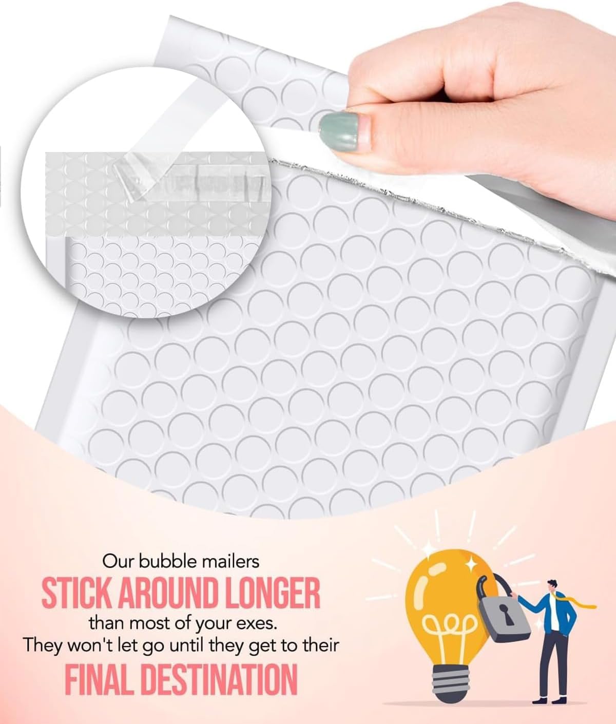 GSSUSA Black Bubble Mailers 4x8 Inches 50 Pack, Usable Size 4X7" Bubble Envelopes for Small Business, Padded Envelope, Shipping Mailers, Packaging Bags, Mailing Envelopes, Shipping Supplies