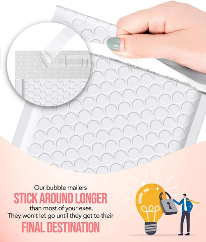 GSSUSA Black Bubble Mailers 4x8 Inches 50 Pack, Usable Size 4X7" Bubble Envelopes for Small Business, Padded Envelope, Shipping Mailers, Packaging Bags, Mailing Envelopes, Shipping Supplies