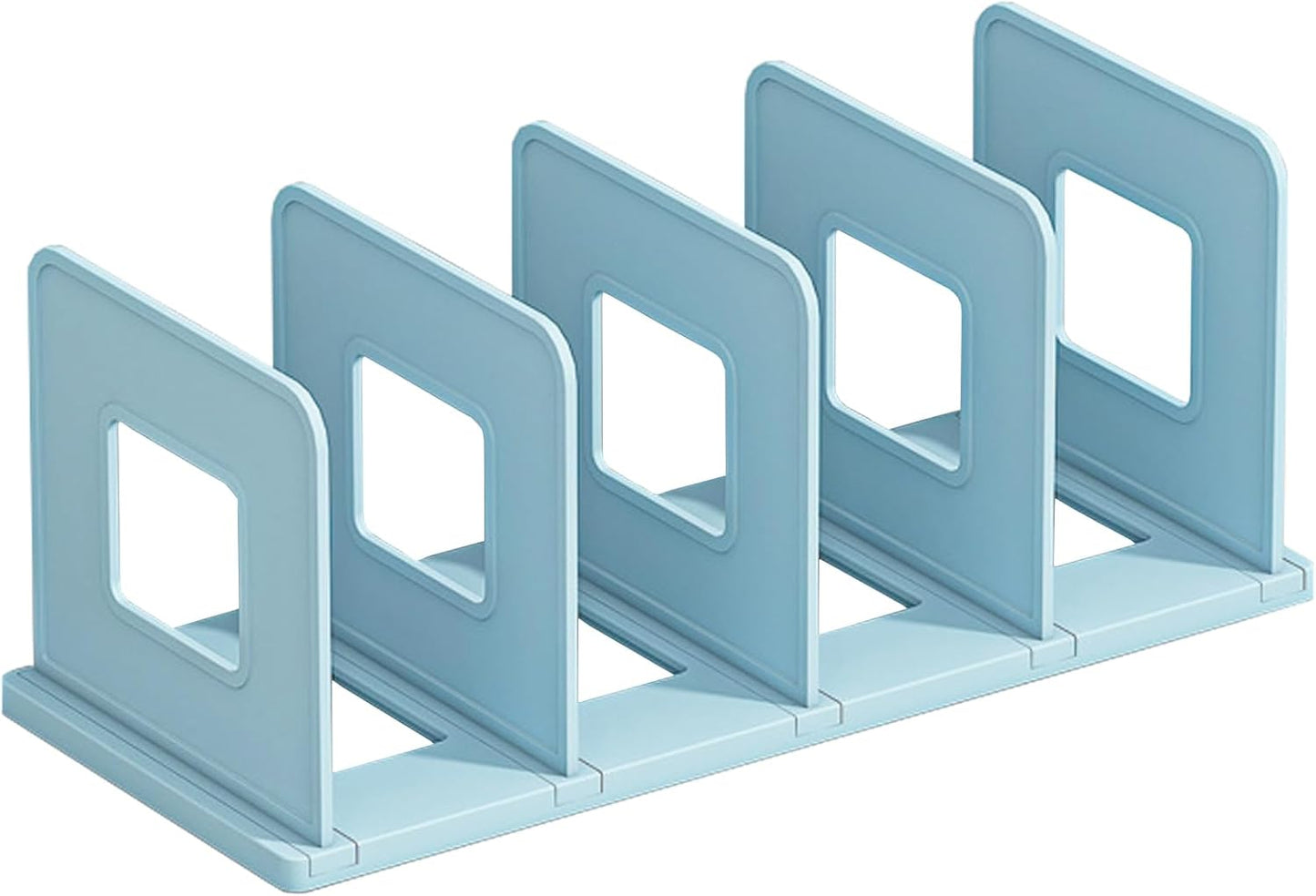 SAYEEC Desk File Sorter Vertical Desktop File Folder Organizer 4 Section Plastic Book Holder Adjustable Shelf Dividers Closet Purse Handbag Mail Binder Organizer Magazine Rack Stand Bookshelf (Pink)
