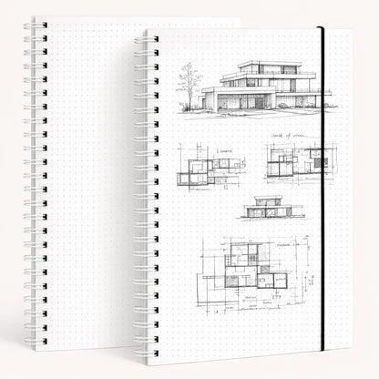 BESARME 2PCS 80 Sheets Large Graph Paper Spiral Notebook 8.5" × 11", A4 Graph Paper Notebook College Ruled Spiral Notebooks for School Office