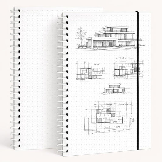 BESARME 2PCS 80 Sheets Large Graph Paper Spiral Notebook 8.5" × 11", A4 Graph Paper Notebook College Ruled Spiral Notebooks for School Office