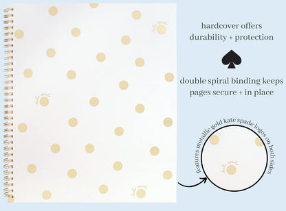 kate spade new york Large College Ruled Notebook, 11" x 9.5" Spiral Notebook with 160 Pages