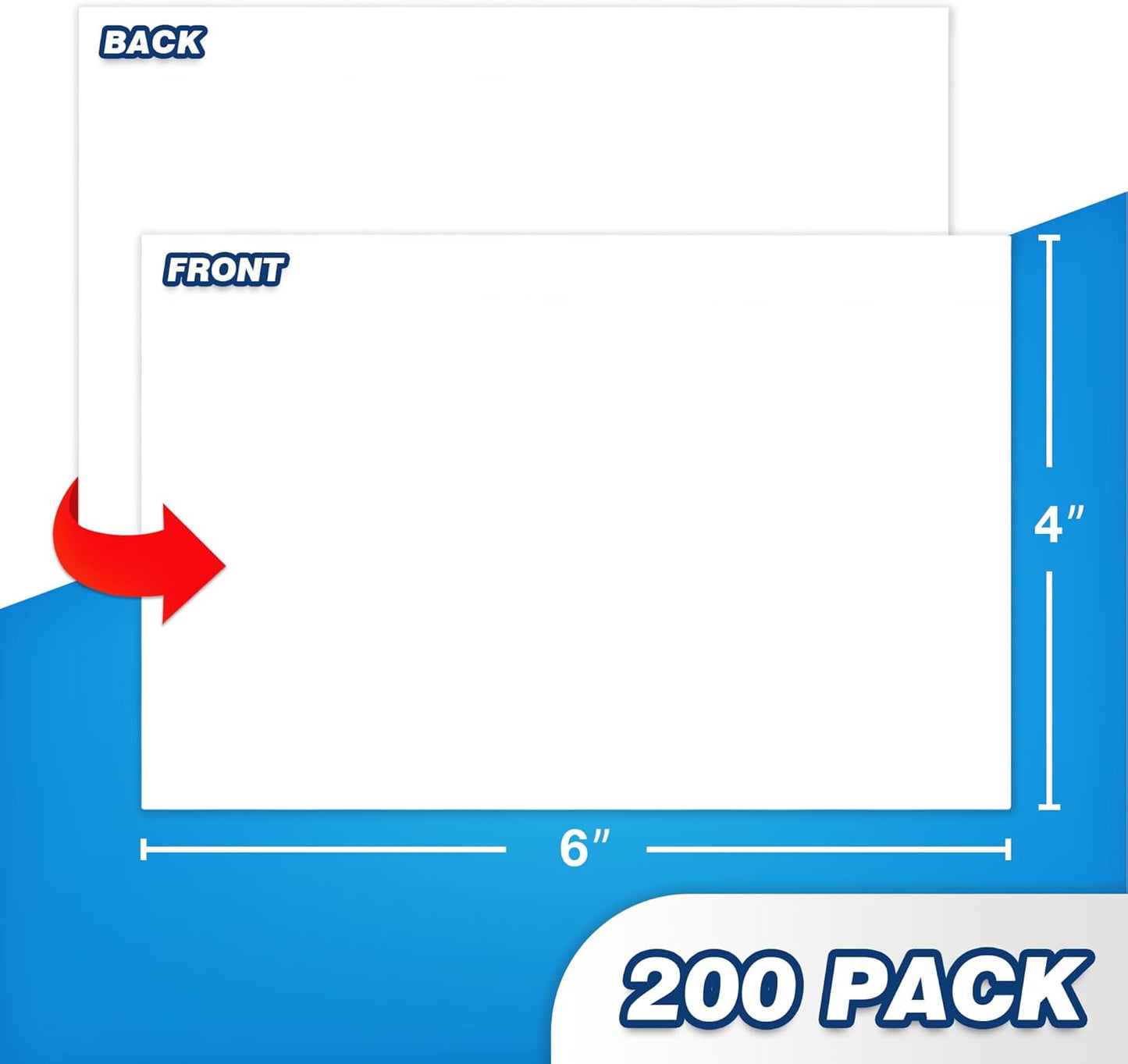 Chell 200 Count Blank Index Cards 3x5 Inch Heavyweight, No Bleed-Through, Double Side Unlined, 74 lb. Cover Weight, White