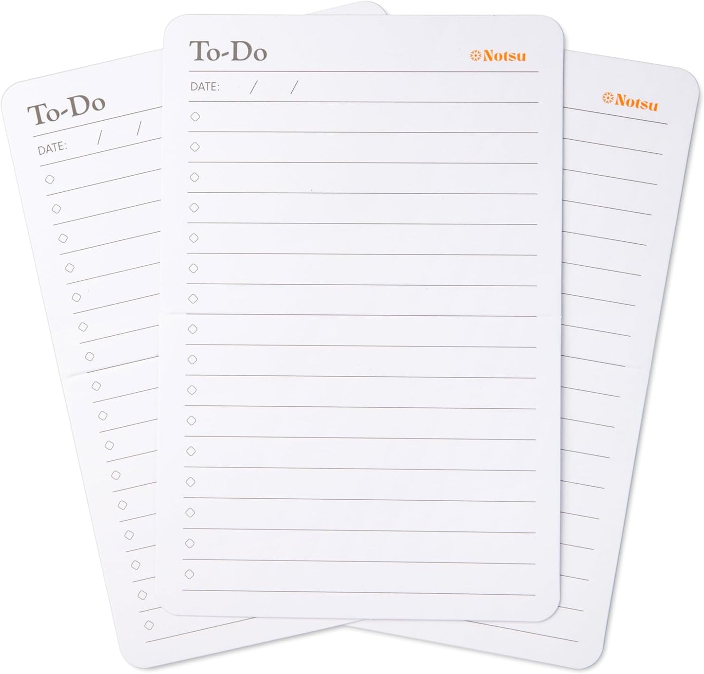 Notsu To Do List Grid Index Cards 3x5 | 50 Task Planner Foldable Vertical Notecards with Rounded Corners