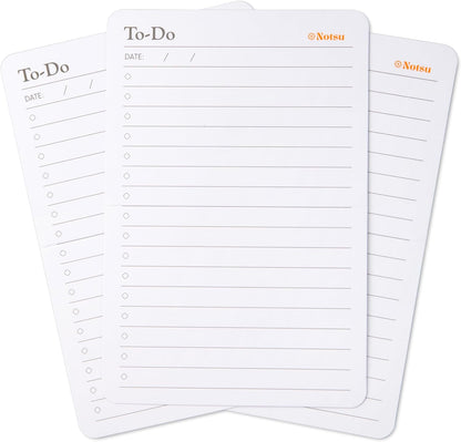 Notsu To Do List Grid Index Cards 3x5 | 50 Task Planner Foldable Vertical Notecards with Rounded Corners