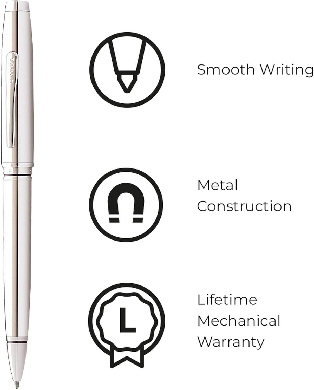 Cross Coventry Pen Ballpoint - Black/Chrome Lacquer