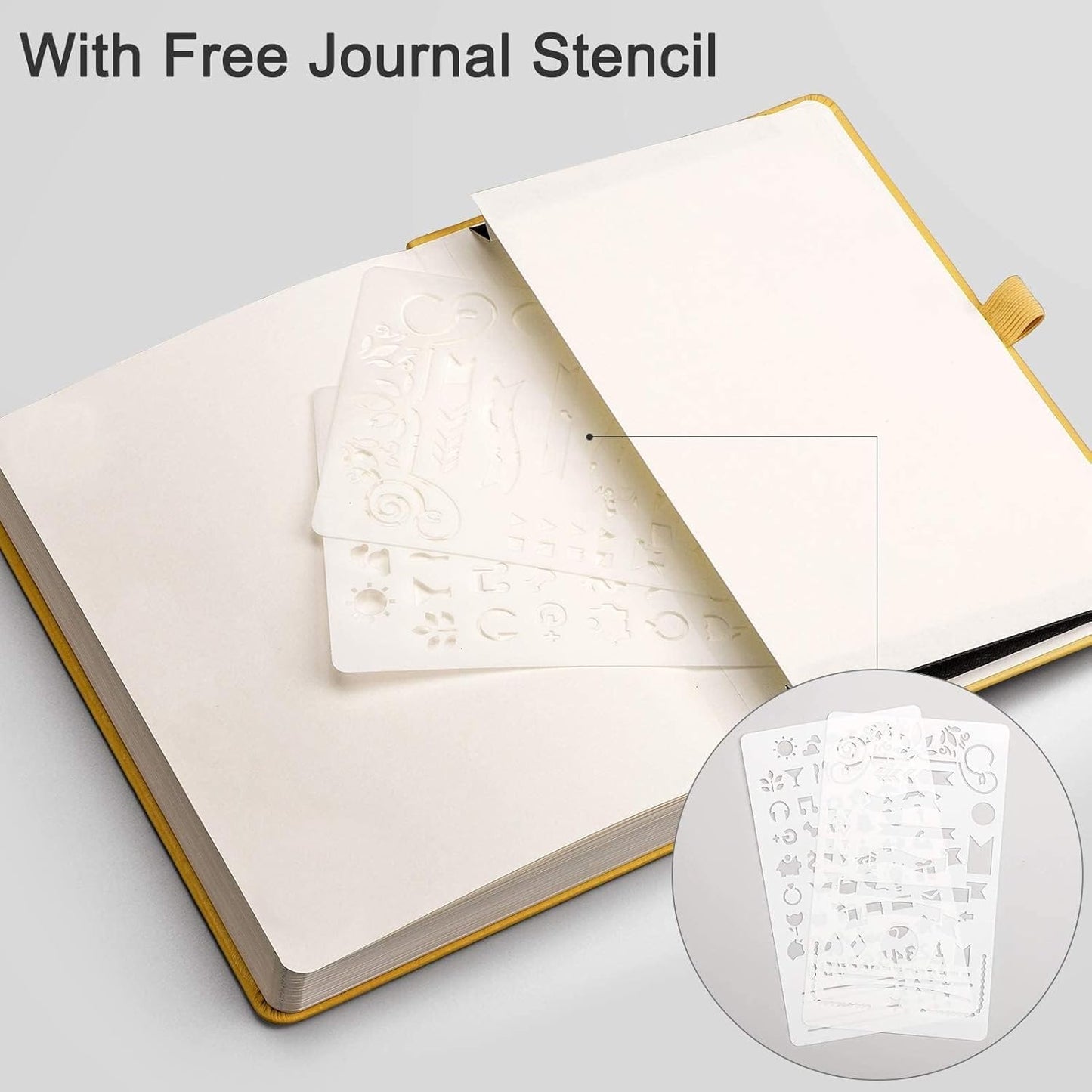EMSHOI Graph Paper Notebook - 256 Pages A5 Graph Notebook/Journal, Hard Cover, 120gsm Thick Paper, Smooth PU Leather, Inner Pocket, 5.75'' × 8.38''-Black