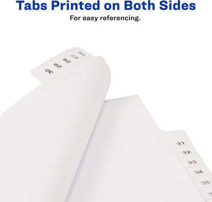 Avery 26-50 Legal Exhibit Dividers for 3 Ring Binders, 25-Tab Set, Allstate Style, 1 Binder Divider Set (01702)
