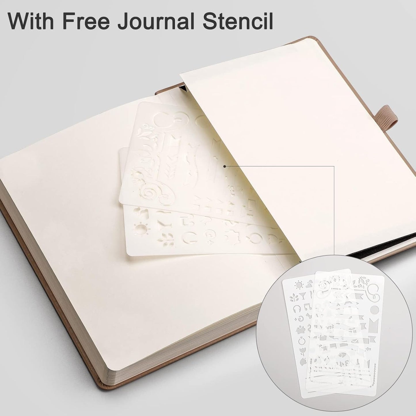 EMSHOI Graph Paper Notebook - 256 Pages A5 Graph Notebook/Journal, Hard Cover, 120gsm Thick Paper, Smooth PU Leather, Inner Pocket, 5.75'' × 8.38''-Black
