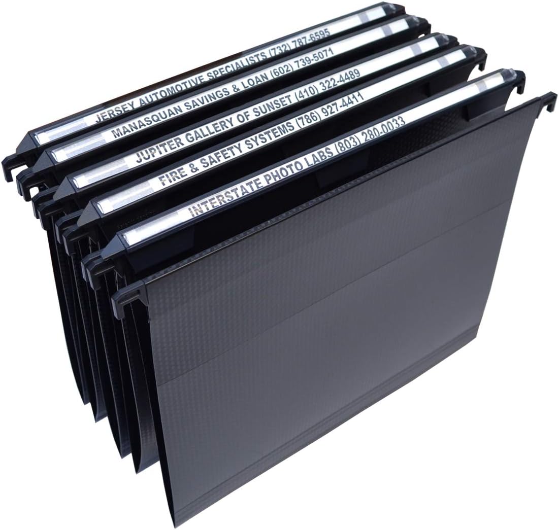 Ultimate Office MagniFile Hanging File Folders V- Bottom Letter Size with 11 inch Magnified Indexes that Double The Size of Your File Titles to Find Files Fast. (Set of 5 Frost)