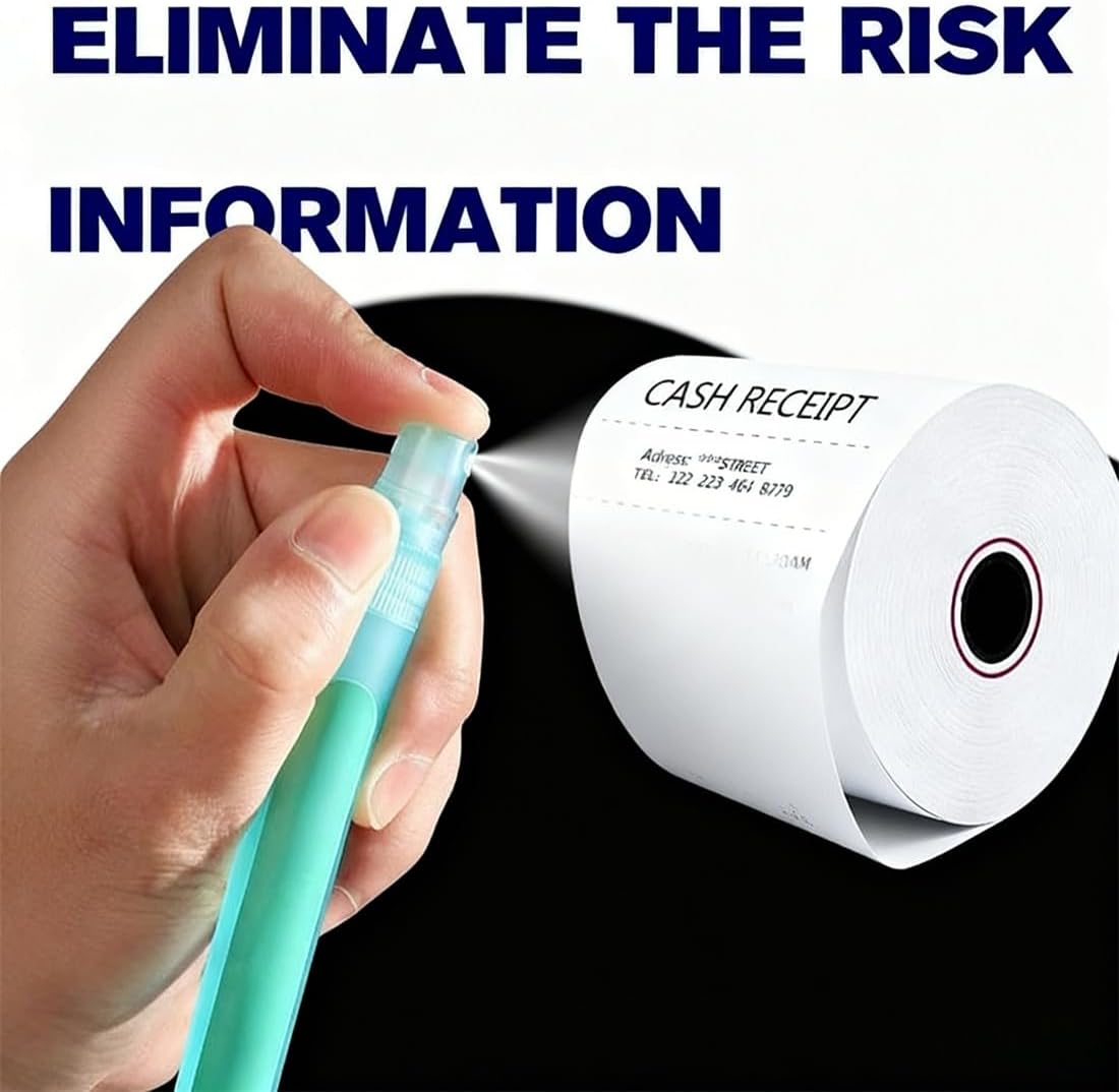 Privacy Cover Spray, 2026 Upgrade Thermal Paper Eraser Spray, 10ml Portable Privacy Information Coverage Fluid Liquid, For Permanent Erasing Receipt Shipping Label, Or Any Thermal Prints (2pcs)