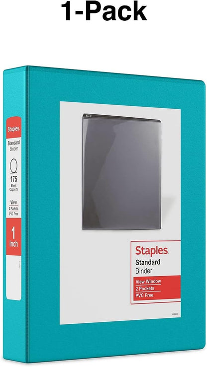 Staples Standard 2-Inch 3-Ring View Binder, Holds Up to 450 Sheets, Orange, Durable Binder for Office & School