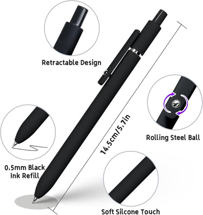 UIXJODO 6 Pcs Gel Pens 0.5mm Quick Dry Black Ink Pens Fine Point Smooth Writing Pens, Cute Office and School Supplies Gifts for Women Teacher Students (6 Pcs Ombre Gold)