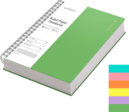 EMSHOI A5 Spiral Notebook College Ruled Lined Journal, Small 5.7" X 8.22", 300 Pages/150 Sheets, 100gsm Thick Paper, Waterproof Hardcover, for Office School Women Men Work Writing Notes, Blue