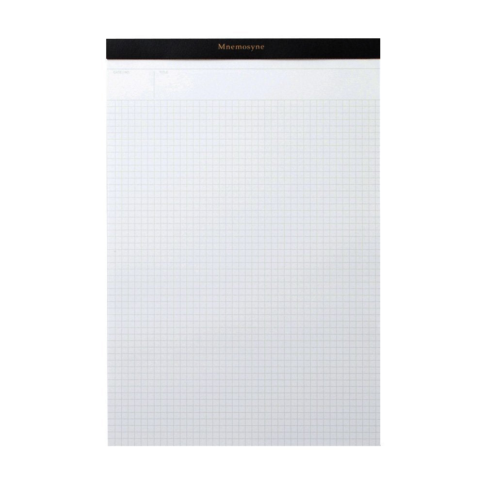 Maruman Mnemosyne Stapled Grid Notepad- A4, 8.27" x 11.69", 70 Sheets / 140 Pages, 5mm Graph Paper Notepad, Perforated Pages, Vertical Binding, With Quality Paper Made in Japan