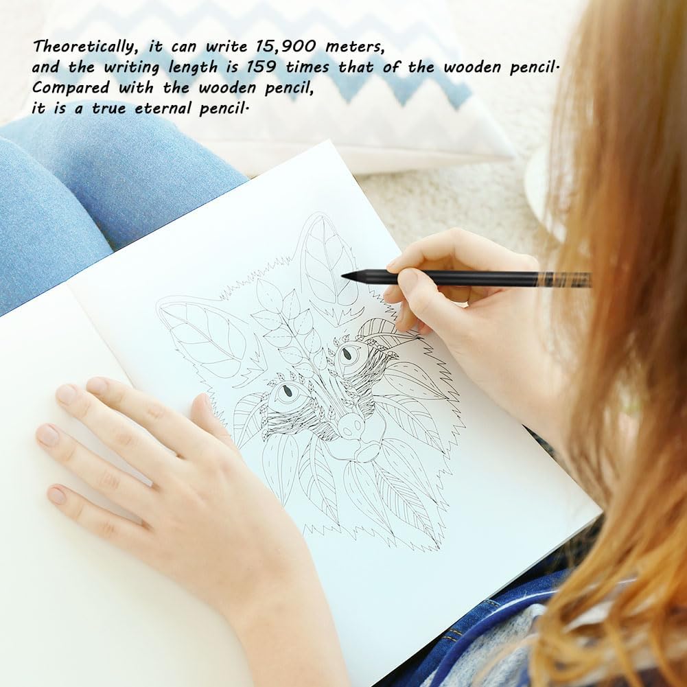 AUAUY 20PCS Inkless Pencil Replaceable Refill, Infinite Pencil Replaceable Graphite Nib, Graphite Nib Metal Inkless, Everlasting Pencils Replacement Head for Writing Drawing Office School Supplies