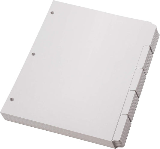 Oxford Binder Dividers for 3 Ring Binders, 10 Pack, 8-Tab Dividers, Write On Tabs, White Paper, 80 Total