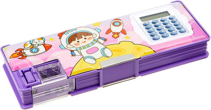 Henoyso Multifunctional Pencil Box for Girls Butterfly Pencil Case with Calculator and Sharpener Cool Cute Pencilcase School Supplies Essentials Christmas Birthday Gift Present for Kids Teens