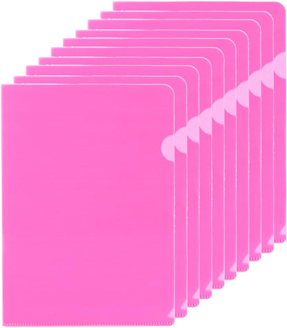 PATIKIL L Type Folders 50 Pack A4 Plastic File Project Pockets Clear Paper Document Jacket Sleeves for Office, Orange