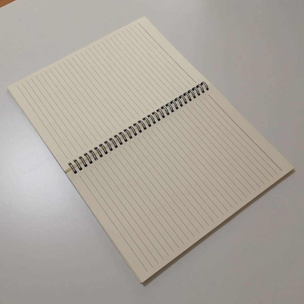 YUREE Spiral Notebook/Spiral Journal Lined, B5 Hard Kraft Cover Wire Bound Notebook Ruled, 70 Sheets (140 Pages), 10.5" x 7.3", Brown